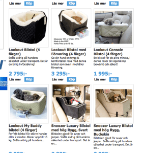 Bilstolar för hundar - nä, riktigt så fnoskig tänker jag inte vara